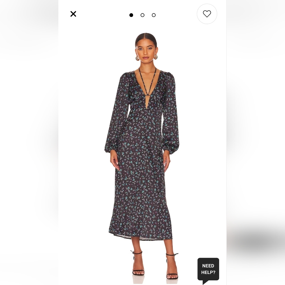 AFRM Portia Dress in Noir Neon Ditsy